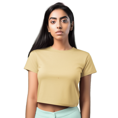 Women's Crop Top - Beige (Plain)