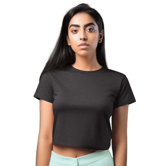 Women's Crop Top - Black (Plain)