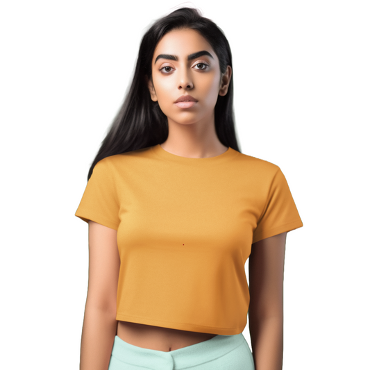 Women's Crop Top - Golden Yellow (Plain)