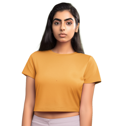 Women's Crop Top - Golden Yellow (Plain)