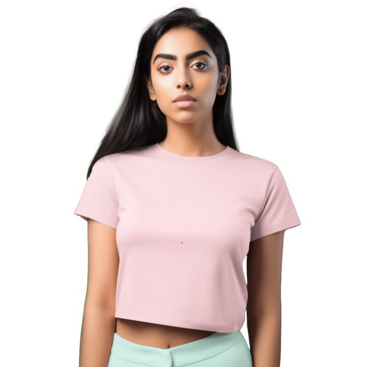 Women's Crop Top - Light Pink (Plain)