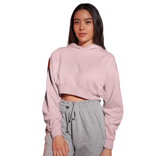 Women's Crop Hoodie - Light Pink (Plain)