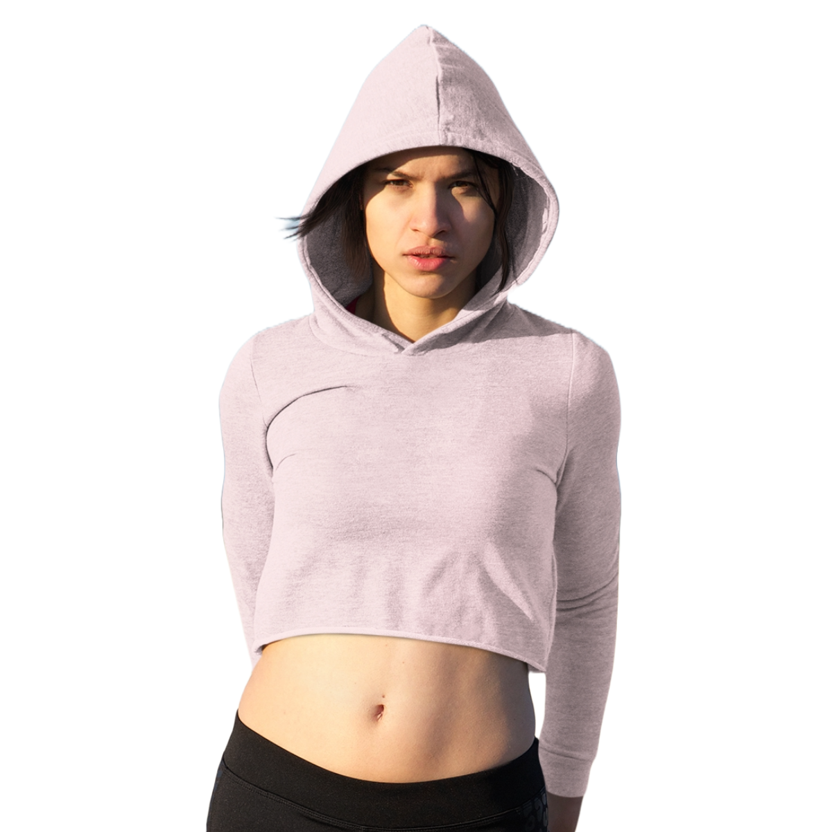 Women's Crop Hoodie - Light Pink (Plain)