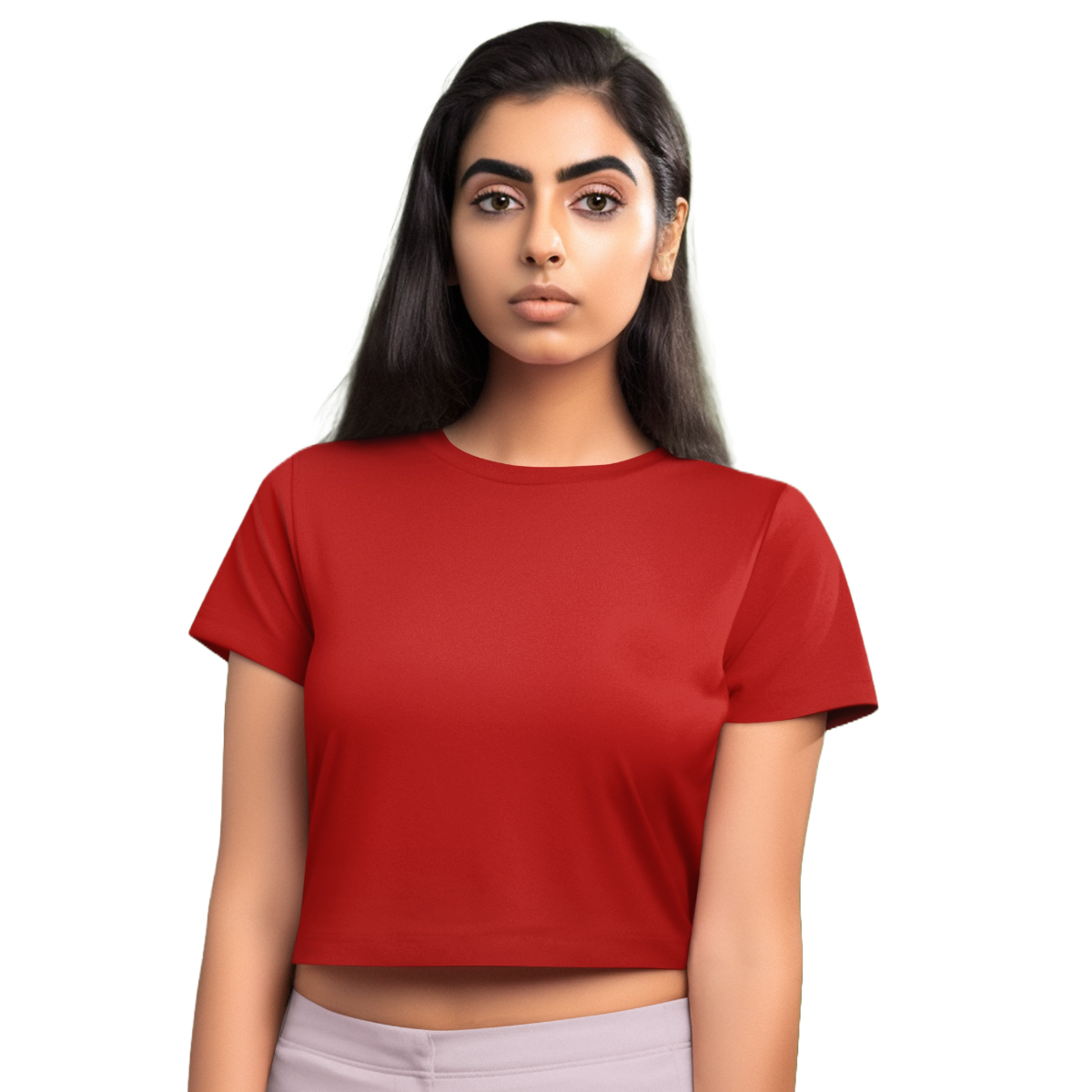 Women's Crop Top - Red (Plain)