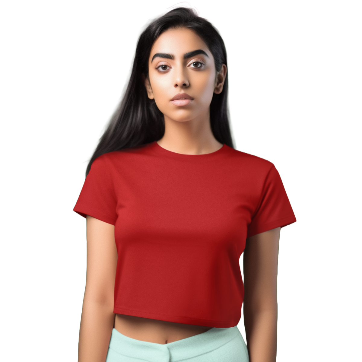 Women's Crop Top - Red (Plain)