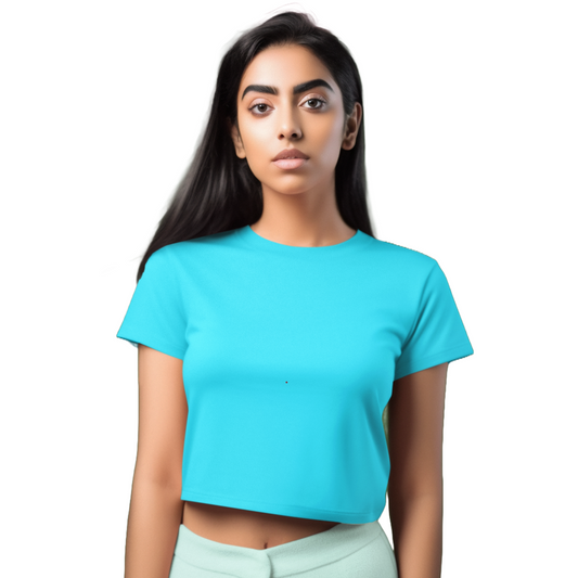 Women's Crop Top - Sky Blue (Plain)