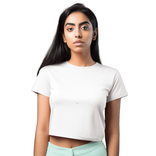 Women's Crop Top - White (Plain)