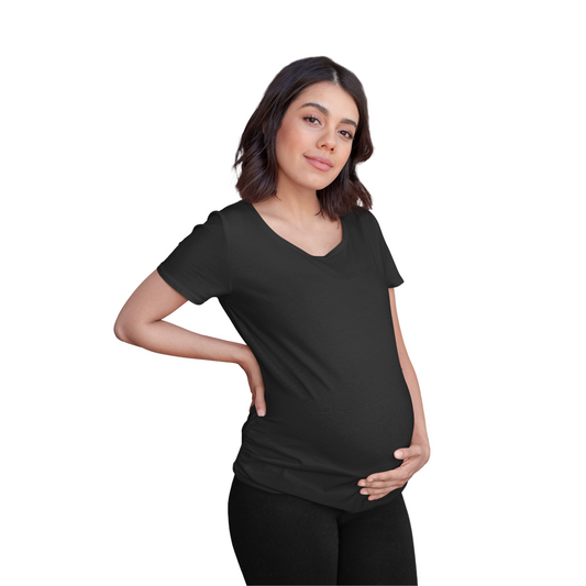 Women's Maternity T-shirt - Black (Plain)