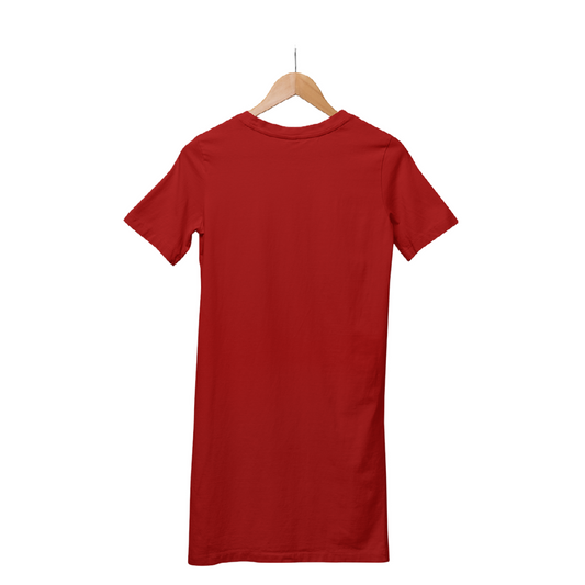 Women's T-shirt Dress - Red (Plain)