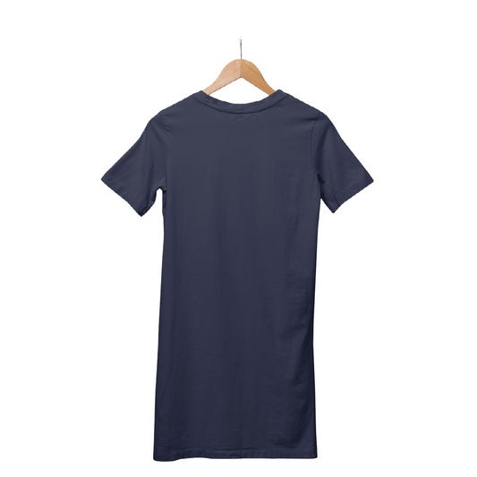 Women's T-shirt Dress - Navy Blue (Plain)