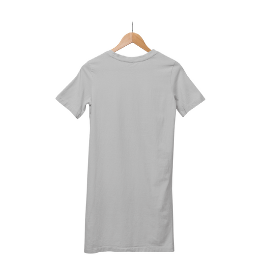 Women's T-shirt Dress - Grey Melange (Plain)