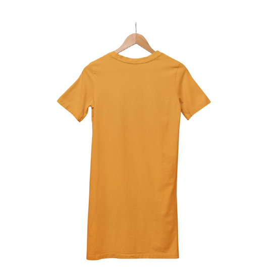 Women's T-shirt Dress - Golden Yellow (Plain)